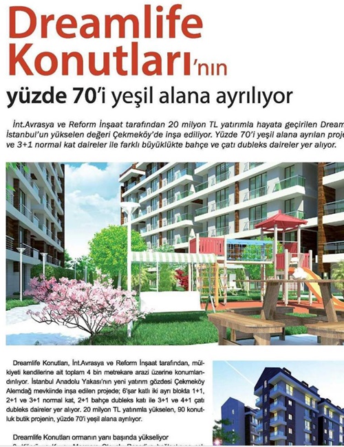 Dreamlife Konutları %70'i yeşil alan